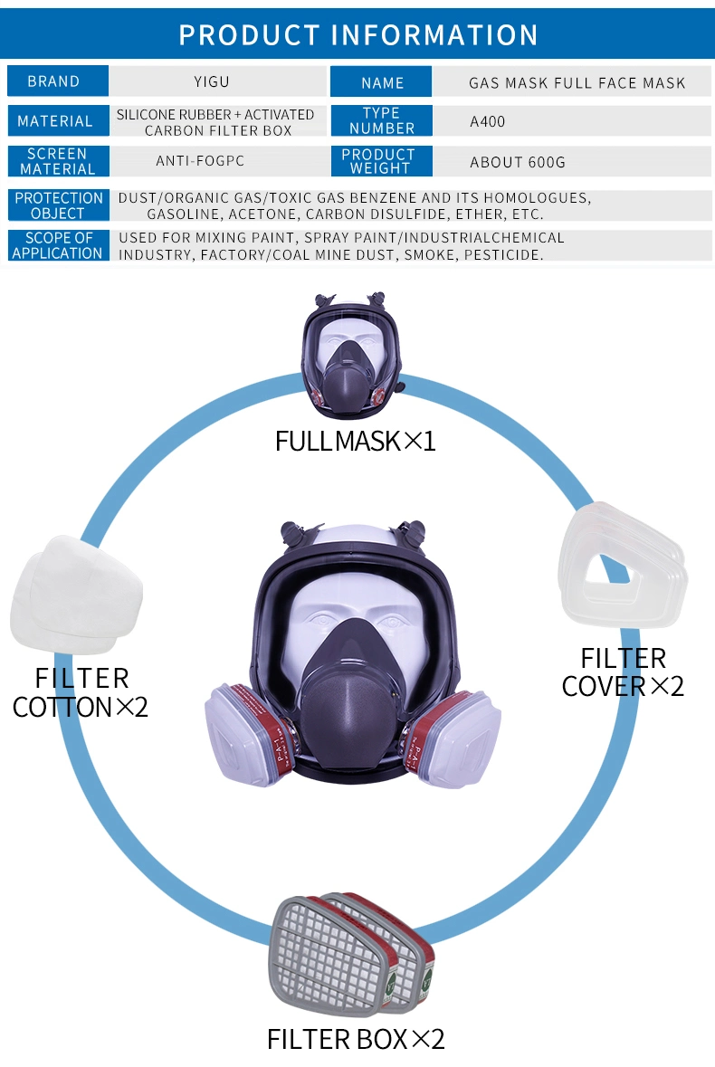 Activated Filter Carbon Mask Full Face Gas Masks Industrials