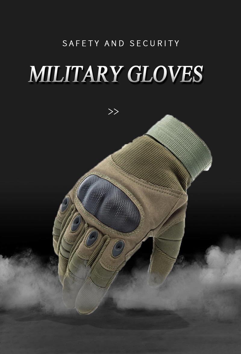 Tactical Full Fingers Gloves Safety Leather Hands Protective Gear for Police Military